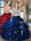 Noble Pick Ups Scoop Sleeveless Backless Quinceanera Gowns Royal Blue Taffeta