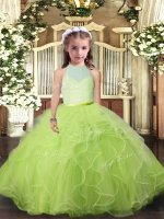 Excellent Yellow Green Sleeveless Floor Length Ruffles Backless Child Pageant Dress(SKU PAG1183-2BIZ)