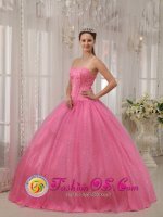 Godmanchester East Anglia Classical Pink Sweet Quinceanera Dress With Sweetheart Neckline Beaded Decorate