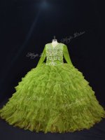 Sexy Long Sleeves Ruffled Layers Lace Up Quinceanera Gown(SKU PSSW1096-5BIZ)