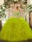 Olive Green Ball Gowns Sweetheart Sleeveless Organza Floor Length Lace Up Beading and Ruffles Ball Gown Prom Dress