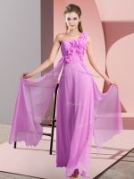 Perfect Sleeveless Lace Up Floor Length Hand Made Flower Vestidos de Damas