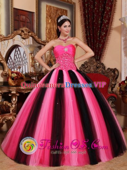 Modest Multi-color Sweetheart Quinceanera Dress with Tulle Beading In in Compton CA - Click Image to Close