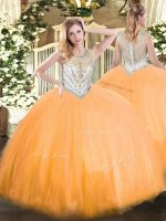 High End Orange Red Ball Gowns Beading 15th Birthday Dress Zipper Tulle Sleeveless Floor Length(SKU SJQDDT1314002BIZ)