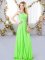 Colorful Dama Dress for Quinceanera Wedding Party with Beading One Shoulder Sleeveless Zipper