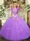 Custom Designed Tulle Sleeveless Floor Length Quince Ball Gowns and Beading