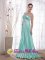 Lahaina Hawaii/HI Apple Green Empire Strapless Floor-length Quinceanera Dama Dress Shinning Elastic Woven Satin Beading