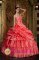 Discount Watermelon Strapless Quinceanera Dress With Beading Ruffles In Florida South Africa