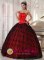 Wyomissing Pennsylvania/PA Gorgeous Red Quinceanera Dress Lace and Bowknot Decorate Bodice Sweetheart Tulle and Taffeta Ball Gown