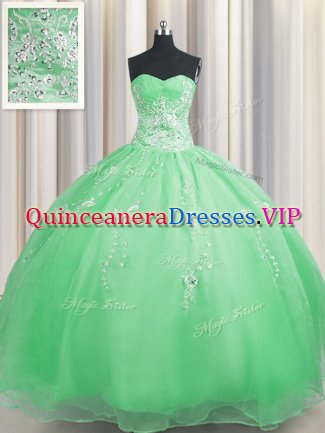 Zipper Up Beading and Appliques Quinceanera Dresses Zipper Sleeveless Floor Length