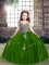 Sleeveless Lace Up Floor Length Appliques Little Girl Pageant Gowns