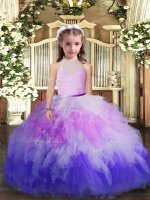 Latest High-neck Sleeveless Backless Girls Pageant Dresses Multi-color Tulle(SKU PAG1184-2BIZ)