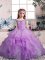 Eye-catching Off The Shoulder Sleeveless Organza Girls Pageant Dresses Beading and Ruffles Lace Up