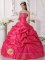 Plantation Florida/FL Discount Hot Pink Sweetheart Beading and Pick-ups Quinceanera Dresses With Taffeta custom made