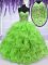 Organza Sweetheart Sleeveless Lace Up Ruffles and Sequins 15th Birthday Dress in