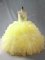 Romantic Yellow Quinceanera Gowns Sweet 16 and Quinceanera with Beading and Ruffles Straps Sleeveless Zipper