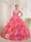 Jaca Spain Multi-color Organza Sweetheart Strapless Quinceanera Dress Clearance With Appliques and Ruffles Decorate