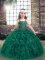 Superior Sleeveless Lace Up Floor Length Beading and Ruffles Pageant Dress