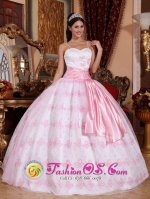 Embroidery Decorate Bodice Pretty Light Pink Stylish Quinceanera Dress For Tamboril Dominican Republic Spaghetti Straps Organza Ball Gown