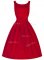 Decent Taffeta Scoop Sleeveless Lace Up Ruching Quinceanera Court of Honor Dress in Red