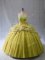 Traditional Lace Up 15 Quinceanera Dress Olive Green for Sweet 16 and Quinceanera with Appliques and Ruffles Brush Train