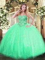 Apple Green Sweetheart Lace Up Appliques Quinceanera Dress Sleeveless