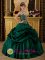 Modest Dark Green Sweetheart Quinceanera Dress For Appliques With Beading And Hand Made Flowers Decorate in Maicao colombia