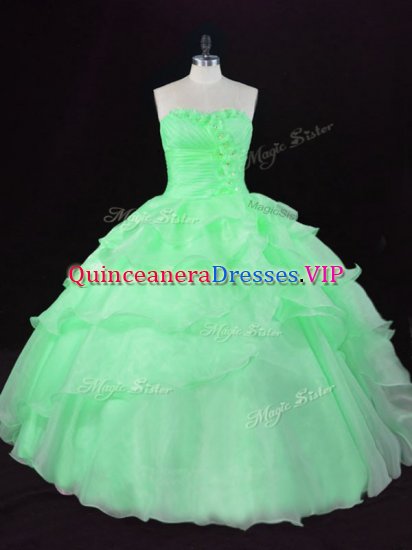 Custom Designed Sweetheart Neckline Hand Made Flower Quinceanera Gown Sleeveless Lace Up - Click Image to Close