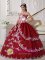 Milnthorpe Cumbria Appliques Decorate White and Wine Red Quinceanera Dress In Florida