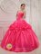 Cleburne TX Great Dunmow East Anglia Ruched and Beading For Popular Hot Pink Quinceanera Dress With Taffeta and organza