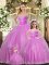 Lilac Lace Up Ball Gown Prom Dress Beading and Appliques Sleeveless Floor Length