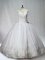 Fantastic White Lace Up Scoop Beading and Appliques Quinceanera Dresses Organza Sleeveless