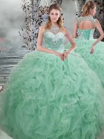 Sleeveless Beading and Ruffles Lace Up Sweet 16 Quinceanera Dress