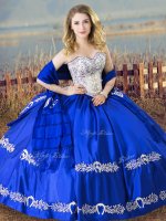 Clearance Royal Blue Sleeveless Beading and Embroidery Floor Length Vestidos de Quinceanera(SKU XBQD160BIZ)