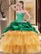 Multi-color Sweetheart Neckline Beading and Ruffles Quince Ball Gowns Sleeveless Lace Up