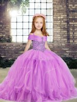 Sleeveless Beading Side Zipper Kids Pageant Dress