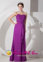 Kahului Hawaii/HI Sweetheart Floor-length Purple Empire Chiffon Ruffled RuchQuinceanera Dama Dress(SKU JSY080807BIZ)