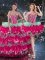 Pretty Multi-color Sleeveless Organza Lace Up Quinceanera Gowns for Military Ball and Sweet 16 and Quinceanera