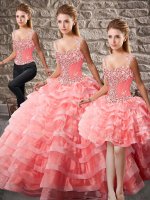 Sleeveless Court Train Lace Up Beading and Ruffled Layers Vestidos de Quinceanera(SKU SJQDDT2068007BIZ)