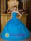 Simple Sky Blue Strapless Appliques Organza Quinceanera Dress In Cairns QLD