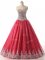 Coral Red Sweetheart Neckline Beading and Appliques Sweet 16 Dresses Sleeveless Lace Up