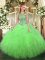 Beautiful Floor Length Quinceanera Dresses Tulle Sleeveless Beading and Ruffles