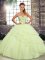 Comfortable Sleeveless Brush Train Lace Up Beading and Ruffled Layers Sweet 16 Quinceanera Dress