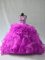 Elegant Purple Sleeveless Beading and Ruffles Floor Length Quinceanera Dress