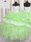 Wonderful Green Lace Up Sweetheart Beading and Ruffles and Pick Ups Quinceanera Gown Organza Sleeveless