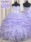 Ideal Organza Sleeveless Floor Length Quinceanera Dress and Beading and Ruffles and Pick Ups