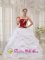 Canyon Lake TX White and Wine Red Appliques Stylish Quinceanera Dress With Strapless Pick-ups