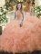 Attractive Organza Sleeveless Floor Length 15 Quinceanera Dress and Beading and Ruffles and Pick Ups