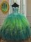 Sequins Sweetheart Sleeveless Lace Up Ball Gown Prom Dress Multi-color Tulle