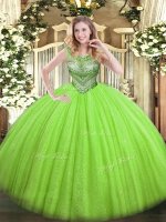 Floor Length Lace Up Ball Gown Prom Dress for Military Ball and Sweet 16 and Quinceanera with Beading(SKU SJQDDT1123002-3BIZ)